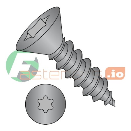 Newport Fasteners Sheet Metal Screw, #10 x 1-1/4 in, Black Oxide Steel Flat Head Torx Drive, 4000 PK 159694